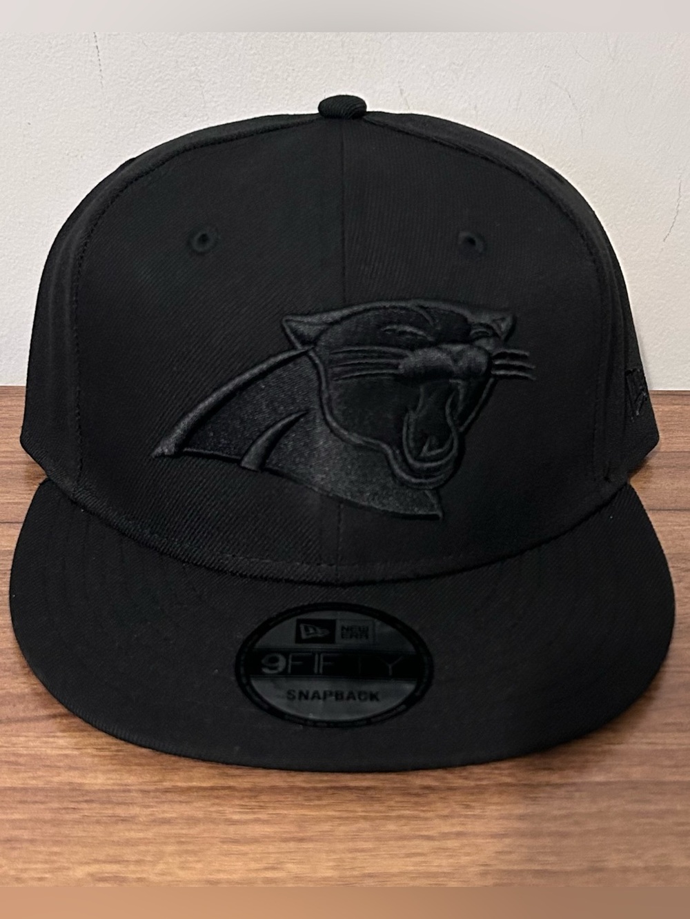 New Era Carolina Panthers 9Fifty Black on Black Adjustable Snapback Hat Cap